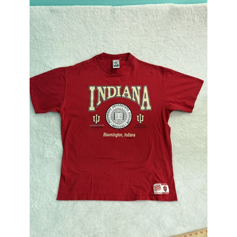 Vintage 90's Red Indiana University Hoosiers T Shirt Men's XL Savvy